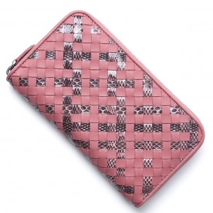 ボッテガヴェネタスーパーコピーBOTTEGA VENETA ラウンドファスナー長財布[小銭入れ付き] AYERS×NAPPA ダスティーローズ ピンク系 114076 vv211 5707 レディース