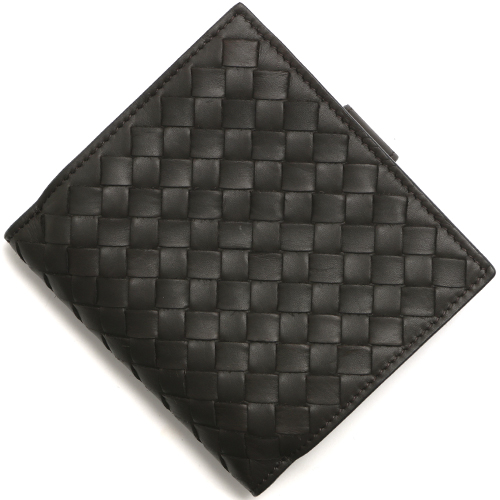 ボッテガヴェネタスーパーコピー BOTTEGA VENETA 二つ折財布 イントレチャート エスプレッソブラウン&ブラック 195432 VT194 2066 メンズ レディース - 商品画像 1