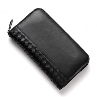 ボッテガヴェネタコピーBOTTEGA VENETA ラウンドファスナー 長財布[小銭入れ付き] MATT NERO ブラック系 344679 vm403 1000 メンズ＆レディース