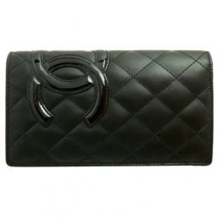 シャネルスーパーコピーCHANEL 長財布 カンボンライン レザー ココマーク入り キルティング ブラック+ピンク A26717 Y03880 C2054