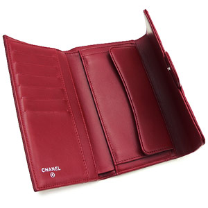 シャネルコピー 長財布 CHANEL 三つ折り ココマーク キルティング ラムレザー/マトラッセ ルージュレッド/ROUGR RED A31506 - 商品画像 4