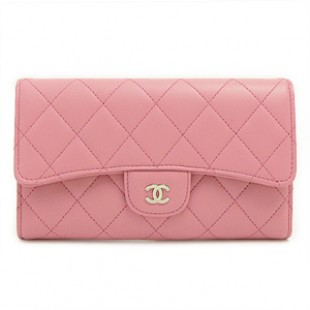 シャネルスーパーコピーCHANEL 財布 三つ折り ココマーク キルティングレザー/マトラッセ ピンク A31506