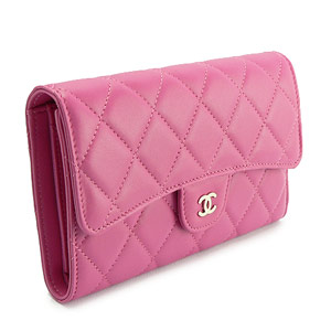 シャネル財布スーパーコピーCHANEL シャネル 三つ折り マトラッセ キルティング ラムレザー フューシャピンク A31506 LAMB FUXIA PINK - 商品画像 3