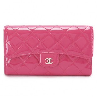 シャネルスーパーコピー財布 CHANEL シャネル 三つ折り マトラッセ キルティング パテントレザー ピンク A31506 PATENT PK/SV