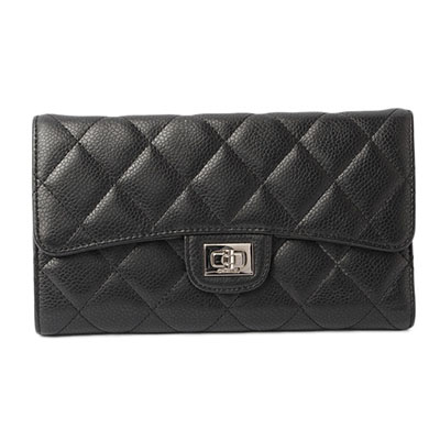 シャネルコピー財布 CHANEL 長財布 3折 A31506 マトラッセ/キャビアスキン ブラック - 商品画像 6