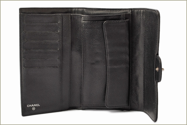 シャネルコピー財布 CHANEL 長財布 3折 A31506 マトラッセ/キャビアスキン ブラック - 商品画像 7