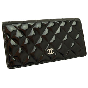 シャネル CHANEL 長財布 二つ折り ココマーク パテント キルティングレザー マトラッセ ブラック A31509 - 商品画像 4