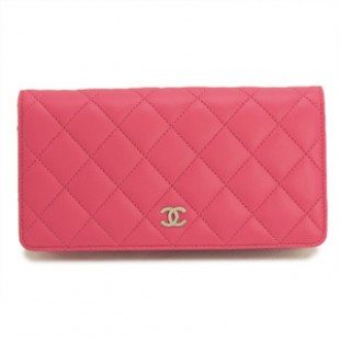 シャネルスーパーコピーCHANEL シャネル 財布 二つ折り ココマーク キルティング マトラッセ レザー ピンク A31509 PINK2