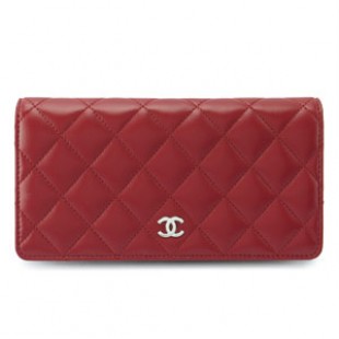 スーパーコピーシャネル 長財布 CHANEL 二つ折り ココマーク キルティング マトラッセ ラムスキン ルージュ A31509 Y01480 81665