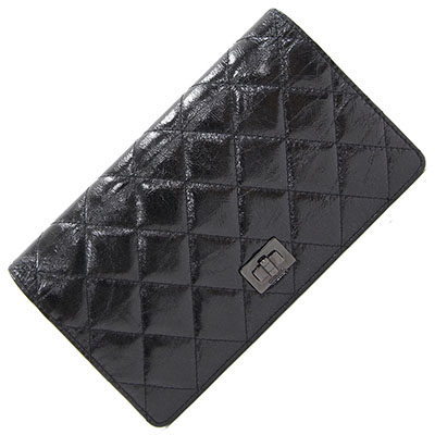 シャネルスーパーコピー 二つ折り長財布 マトラッセ 2.55 A35304 ブラック レザー 黒 キルティング ステッチ ロングウォレット レディース CHANEL - 商品画像 5