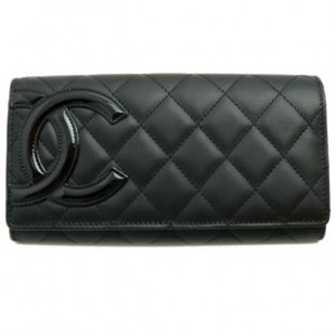 シャネルコピー CHANEL 長財布 Wホック カンボンライン レザー ココマーク キルティング ブラック×ピンク A46643 BKBKPK