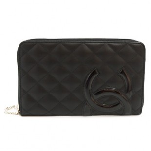 スーパーコピーシャネル CHANEL 長財布 ラウンドファスナー カンボンライン レザー ココマーク入り キルティング A48660