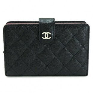 シャネル財布スーパーコピーCHANEL シャネル 財布 二つ折り マトラッセ キャビアスキン キルティング レザー ブラック×ボルドー A48667