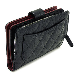 シャネル財布スーパーコピーCHANEL シャネル 財布 二つ折り マトラッセ キャビアスキン キルティング レザー ブラック×ボルドー A48667 - 商品画像 7