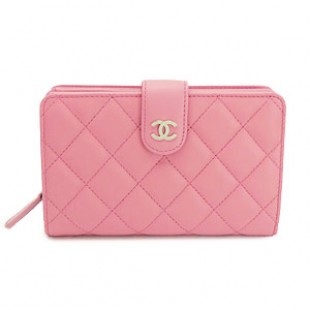 シャネル 長財布 CHANEL シャネル 財布 二つ折り マトラッセ キルティング レザー/ラム ROSE/ローズピンク A48667