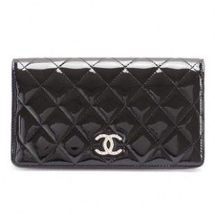 シャネル CHANEL 長財布コピー 二つ折り ブリリアントライン キルティング マトラッセ パテントレザー ブラックA48691 PATENT BK/SV