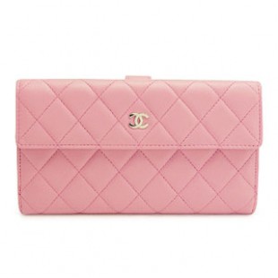 シャネル財布コピーCHANEL Wホックフラップ マトラッセ レザー キルティング ライトピンク A48983