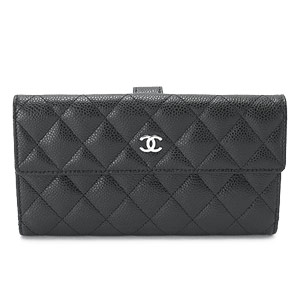 コピーシャネル財布 CHANEL Wホック マトラッセ キルティング キャビア レザー ブラック A48983 - 商品画像 6