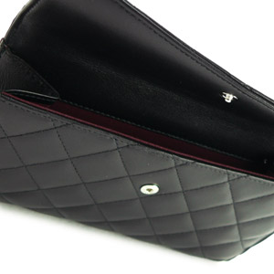 CHANEL シャネル 財布 Wホックフラップ マトラッセ レザー キルティング ブラック×ボルドー A48983 - 商品画像 1