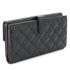コピーシャネル財布 CHANEL Wホック マトラッセ キルティング キャビア レザー ブラック A48983 - 商品画像 7