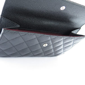 コピーシャネル財布 CHANEL Wホック マトラッセ キルティング キャビア レザー ブラック A48983 - 商品画像 1