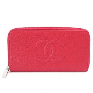 スーパーコピーシャネル CHANEL 財布 ラウンドファスナー キャビアスキン ココマーク レッド A50071