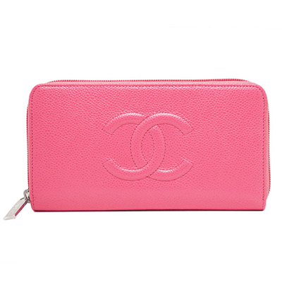 シャネル財布コピー ステッチCCキャビアスキン ジップウォレット ピンク/SV ラウンドファスナー財布 A50071 CHANEL - 商品画像 7