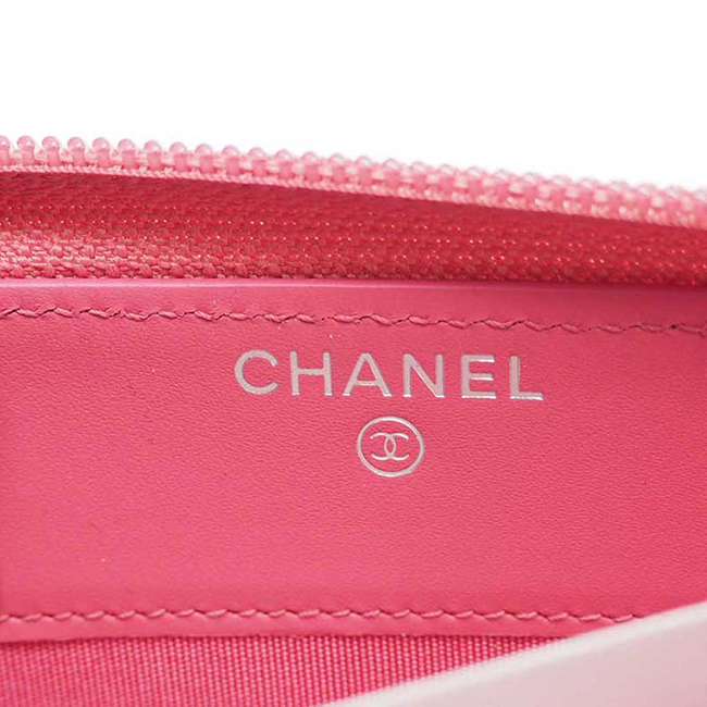 シャネル財布コピー ステッチCCキャビアスキン ジップウォレット ピンク/SV ラウンドファスナー財布 A50071 CHANEL - 商品画像 3