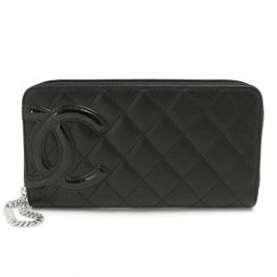 CHANELスーパーコピーシャネル 財布 ラウンドファスナー カンボンライン レザー ココマーク キルティング ブラック×ピンク A50078 Y03880 C2054/BKBKPK