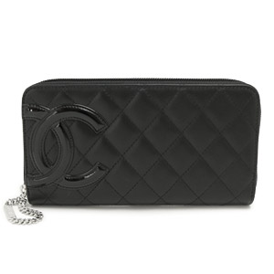 CHANELスーパーコピーシャネル 財布 ラウンドファスナー カンボンライン レザー ココマーク キルティング ブラック×ピンク A50078 Y03880 C2054/BKBKPK - 商品画像 6