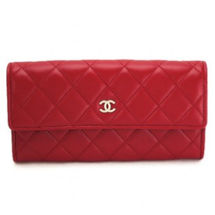 シャネルコピーCHANEL 財布 二つ折りフラップ キルティング マトラッセ レザー レッド A50096