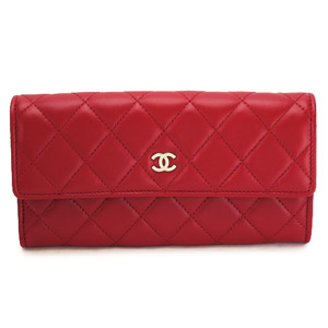 シャネルコピーCHANEL 財布 二つ折りフラップ キルティング マトラッセ レザー レッド A50096 - 商品画像 6