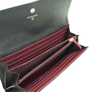 シャネルコピー財布 CHANEL 二つ折りフラップ キャビアスキン/CAVIAR キルティング マトラッセ レザー ブラック×ボルドー A50096 Y01864 C3906 - 商品画像 1