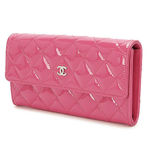 シャネルスーパーコピー CHANEL 財布 二つ折りフラップ マトラッセ/キルティング パテントレザー ピンク×SV A50096 Y06830 0A419 - 商品画像 3