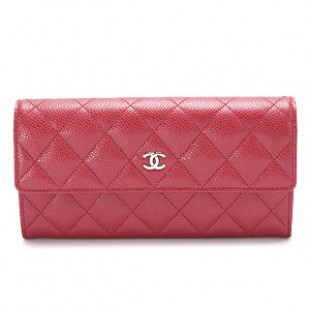 シャネル財布スーパーコピーCHANEL 二つ折りフラップ キャビアスキン キルティング マトラッセ レザー レッド/SV A50096 Y25027 RD