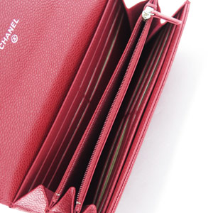 シャネル財布スーパーコピーCHANEL 二つ折りフラップ キャビアスキン キルティング マトラッセ レザー レッド/SV A50096 Y25027 RD - 商品画像 1