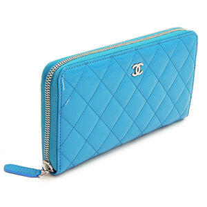 シャネルスーパーコピー財布 CHANEL シャネル 財布 ラウンドファスナー パテントレザー ココマーク キルティング マトラッセ ブルー A50097 - 商品画像 3