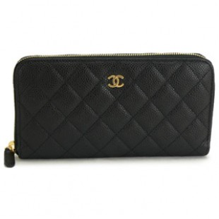 シャネルスーパーコピーCHANEL 財布 ラウンドファスナー レザー キャビアスキン キルティング マトラッセ ブラック×ボルドー A50097 - 商品画像 2
