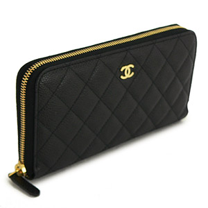 シャネルスーパーコピーCHANEL 財布 ラウンドファスナー レザー キャビアスキン キルティング マトラッセ ブラック×ボルドー A50097 - 商品画像 3