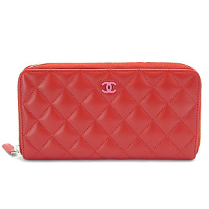 シャネルスーパーコピー財布 CHANEL ラウンドファスナー 『2015年春夏新作』ココマーク キルティング マトラッセ レザー レッド×ピンク A50097 Y25018 C7502 - 商品画像 5