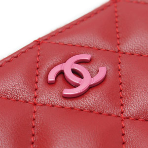 シャネルスーパーコピー財布 CHANEL ラウンドファスナー 『2015年春夏新作』ココマーク キルティング マトラッセ レザー レッド×ピンク A50097 Y25018 C7502 - 商品画像 1