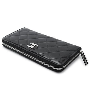 シャネルスーパーコピー長財布 CHANEL ラウンドファスナー パテントレザー ブリリアント キルティング ブラック A50106 - 商品画像 7