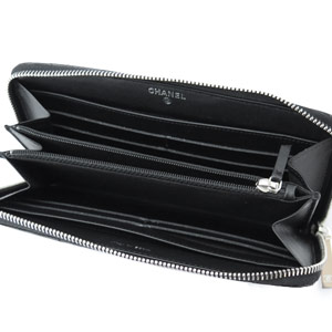 シャネルスーパーコピー長財布 CHANEL ラウンドファスナー パテントレザー ブリリアント キルティング ブラック A50106 - 商品画像 4