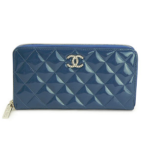 シャネル財布スーパーコピー CHANEL ラウンドファスナー パテントレザー ブリリアント キルティング ロイヤルブルー A50106 - 商品画像 6