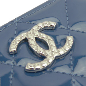 シャネル財布スーパーコピー CHANEL ラウンドファスナー パテントレザー ブリリアント キルティング ロイヤルブルー A50106 - 商品画像 5