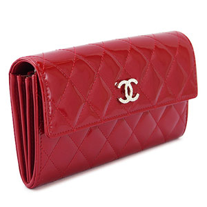 シャネル財布コピーCHANEL 二つ折り パテントレザー ブリリアント キルティング レッド A50107 - 商品画像 3