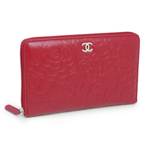 シャネル CHANEL 長財布 ラウンドファスナー カメリア エンボス レザー ココマーク マトラッセ レッド A50932 - 商品画像 3