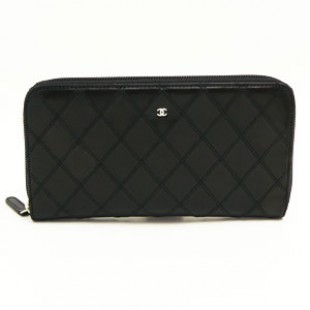 シャネルスーパーコピー財布 CHANEL ラウンドファスナー レザー ココマーク キルティング調ステッチ ブラック A50933