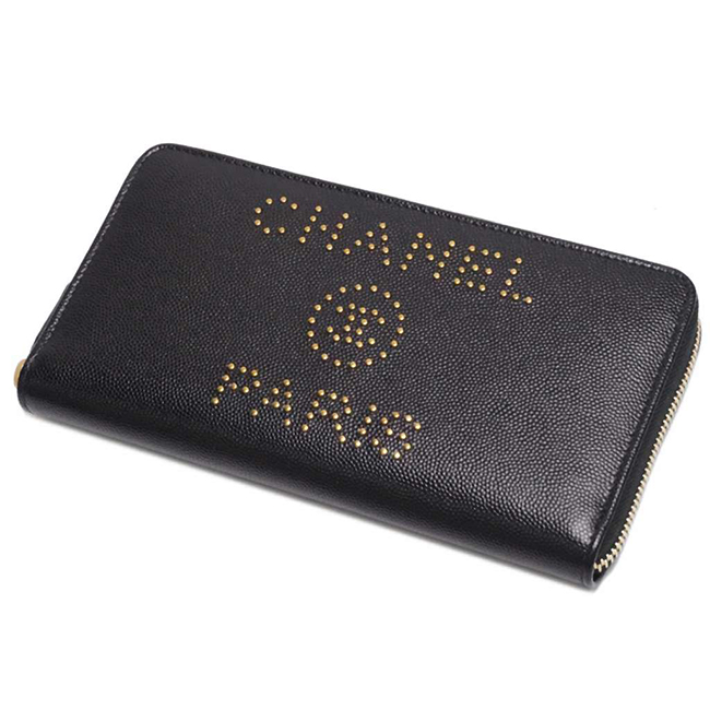 シャネル財布スーパーコピー ドーヴィル ジップウォレット 黒/GO キャビア A80056 CHANEL - 商品画像 4