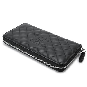 シャネルコピー財布 CHANEL ラウンドファスナー キルティング/マトラッセ レザー ココマーク ブラック A80110 - 商品画像 4